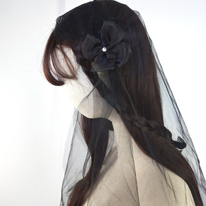 Nouveaux chapeaux d'église unisexes en velours rayé noir OEM pour adultes, pêche, mariée, fête, voile long, mode hiver - Product Image 4