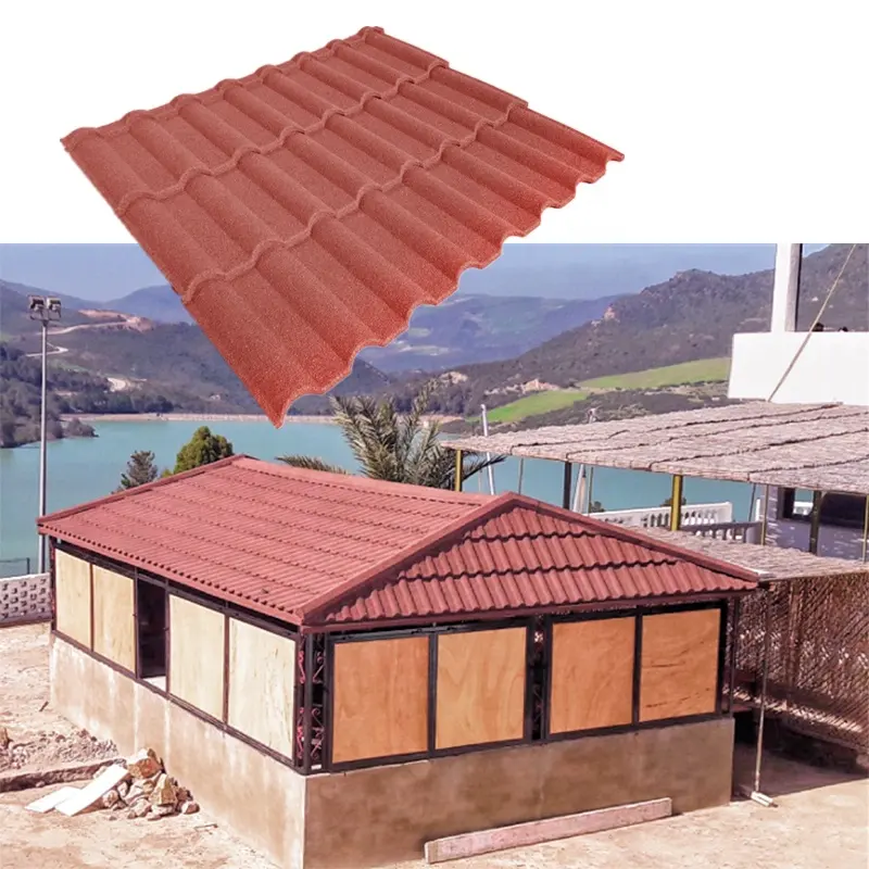 Relitop Milano çini üreticisi taş kaplanmış Metal çatı kiremiti Metal kiremit çatı