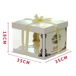 Transparente 35x35cm Cake Pop Display Box Quadratische Kunststoff Geburtstag Clear Pet Cake Box