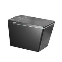 WC intelligent de luxe à ouverture automatique, bidet allongé, en céramique noire mate, WC intelligent carré