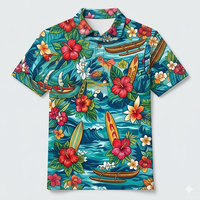 Polo de golf imprimé pour homme Pashan |   Tissu extensible 4 directions à séchage rapide en Spandex/Polyester/Nylon |   Short de golf léger, durable et anti-UV