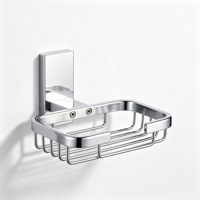 Porte-savon mural carré moderne anti-corrosion en alliage de zinc avec égouttoir, garantie 5 ans pour douche et salle de bain, finition chromée