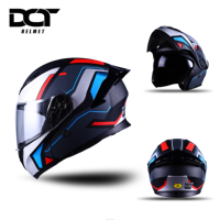 Casque de moto modulaire à visière relevable personnalisé en gros, imprimé avec des motifs graphiques, homologué ECE DOT, en ABS