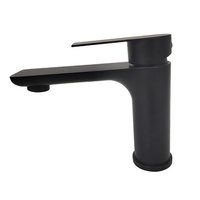 Stainless steel hitam panas dan dingin basin mixer, wastafel basin dengan pipa rami keramik spul 304 basin mixer
