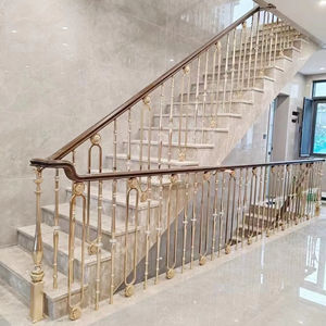 Lüks Özel Tasarım Zarif Özel Villa Pirinç Çerçevesiz Korkuluk Modern Tasarım Stili Boru Şeklinde Paslanmaz Çelik Bar İşlemeli - Product Image 4