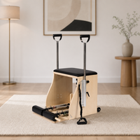 Chaise Wunda pour Pilates, studio de Pilates et salle de sport à domicile, en bois d'érable, cuir ultra-fin, résistance à ressort réglable