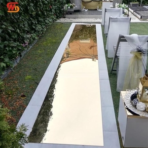 Alfombra de Espejo Larga Dorada de Lujo SMOOTH para Decoración de Pasillos de Bodas, Alfombra de Espejo para Eventos de Boda - Product Image 1