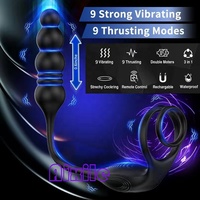 Stoßender Anal-Vibrator Prostata-Massagegerät Vibrierender Penisring Analkugeln Männliche Vibratoren Erwachsenen-Spielzeug für Männer Paar-Vergnügen