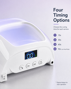 Lampe à ongles UV LED sans fil rechargeable 128W, sécheuse à ongles en gel professionnelle, 42 LED, double longueur d'onde 365/405nm, machine de polymérisation - Product Image 3