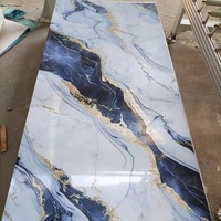 Lámina de Mármol UV de Alto Brillo, Panel de Pared de PVC Impermeable para Decoración de Paredes de Sala de Estar, Panel de Pared 3D, Panel Flexible