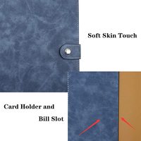 Carpeta de cuero PU personalizada para oficina, portafolio prémium con 6 anillos de sujeción, Padfolio con cierre de hebilla magnética