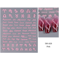 Stiker Kuku 5D Anti Air Warna Emas Perak Motif Horoskop Grosir