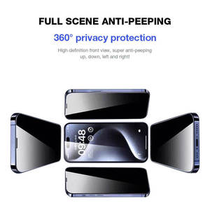 Protector de Pantalla de Vidrio Templado Anti-Espía 9H 2.5D Personalizado de Fábrica para iPhone 15 16 17 Pro Max Plus, Anti-Huellas Dactilares - Product Image 5