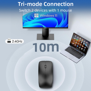 Mouse komputer senyap busur ergonomis, tetikus nirkabel senyap, tetikus Laptop PC ramping ultra-tipis - Product Image 1