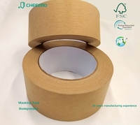Ruban d'emballage marron en papier kraft personnalisé direct usine adhésif simple face déchirable à la main emballage imprimable inscriptible étanche