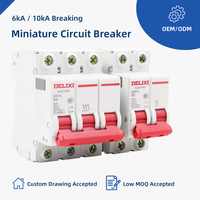 Disjoncteur de puissance de type D, disjoncteur miniature DZ47S, interrupteur de protection contre les courts-circuits triphasé 63A, interrupteur à air 2P