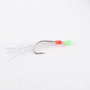White <span class=keywords><strong>Hage</strong></span> skin sabiki Rig Real Fish Skin String Hooks Sabiki Rig para Sea Luminous Soft Shrimp - Product Image 2