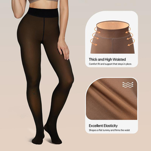 Pantimedias Térmicas para Mujer, Cintura Alta, Semitransparentes, Gruesas, Cálidas, Largas, Tejidas sin Costuras, para Uso Diario en Invierno - Product Image 2