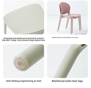 Factory Wholesale Modern Plastic <strong>Chair</strong> <strong>Simple</strong> Design Lightweight Dining <strong>Chair</strong> for Cafe Restaurant Office Meeting Room - Product Image 3