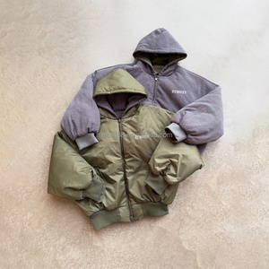 OEM Custom Vintage Reversible <b>Pullover</b> Bomber <b>Jacket</b> Zipper Hoodie Coat Reversible Oversized Polyester Bomber <b>Jacket</b> Design - Product Image 1