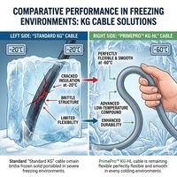 Câble d'alimentation flexible robuste PrimePro Arctic-Grade KG-HL en caoutchouc -65°C résistant aux températures extrêmes, IP68, sans oxygène, étamé