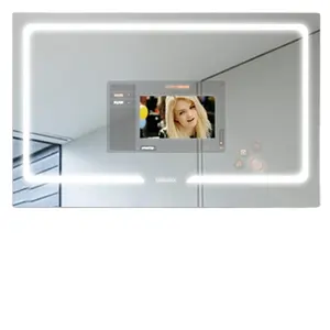 Factory 21.5 inch touchscreen front-lit smart bathroom mirror TV 1200*800mm with Wifi android smart mirror LED light TV mirror