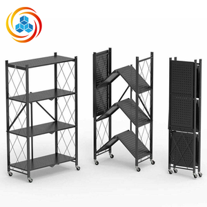Étagère de rangement pliable en métal TALONGJ pour garage et cuisine avec roulettes, design moderne, durable et imperméable pour un déplacement facile et une organisation optimale - Product Image 3