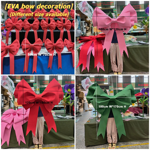 LEDA Décoration de Noël intérieure et extérieure, Nouveauté directe usine, Élégant nœud géant en velours rose pour mariage - Product Image 6