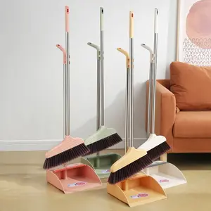 Wholesale Manufacturer's Durable Plastic Broom Dustpan Set Home Household Use With Broom Head Made Of PET PP Includes Cover