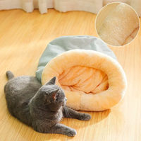 Lit pour chat d'intérieur écologique et chaud pour l'hiver, sac de couchage apaisant pour chat, amovible, lavable en machine, nid douillet pour chat, sac en peluche doux et chaud