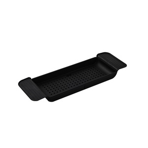 Hot sale cheap plastic Expandable Black bath caddy tray for bathtub