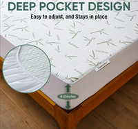 Protège-matelas en tissu jacquard tricoté en fibre de bambou, anti-taches, antidérapant, imperméable, tailles Twin, Full, Queen, King – Vente directe usine