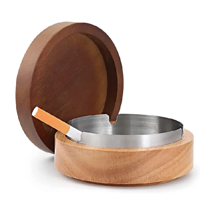 Ashtray with Lid for Outside FriyGardcn polygon Wooden Ash Tray