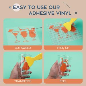 8 colores para cortadores de camafeo de silueta Cricut, troqueles de superficie brillante para carteles artesanales, rollos de vinilo adhesivo permanente - Product Image 5