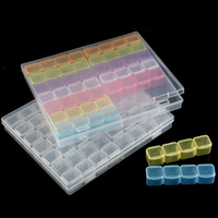 Boîte de rangement en plastique PP à 28, 32, 48, 56, 64 compartiments pour peintures diamant, perles, bijoux et nail art – Vente en gros, directement de l'usine