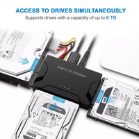Adaptador SATA a USB IDE HDD SSD convertidor de disco duro USB 3,0 macho a macho Cable 2,5 "/3,5" Kit de adaptador de disco duro