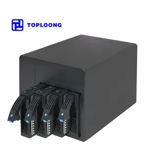 Toploong Sasis Server Penyimpanan NAS 4 Lubang MINI-ITX Kualitas Tinggi Casis Server Penyimpanan Data Ues Rumah Selubung Server Desktop Pc Diy