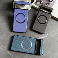Étui de charge sans fil magnétique d'affaires de luxe pour Google Pixel 9 9Pro 6 7 8 Pro 6XL 5A 6A 8A couverture mince en cuir de lin