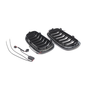Pour <span class=keywords><strong>BMW</strong></span> <span class=keywords><strong>X5</strong></span> <span class=keywords><strong>F15</strong></span> 14-18 Grille de pare-chocs avant LED illuminée noir brillant, garniture de remplacement pour <span class=keywords><strong>calandre</strong></span> avant - Product Image 3