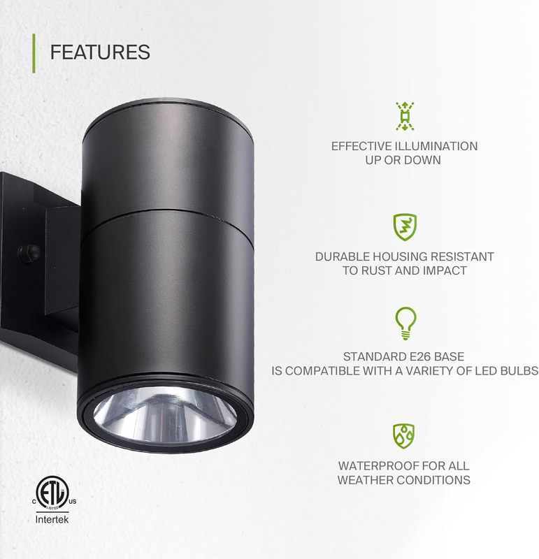 Outdoor Cylinder Wall Mount Sconce Light