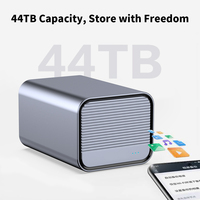 Caja de disco duro HDD NAS Gabinete RAID USB 3,0 Disco dual externo 3,5 "con adaptador de corriente 12V 4A, compatible con SATA 44TB
