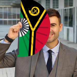 Abanicos Plegables de Plástico con la Bandera de Vanuatu al por Mayor, Abanico de Mano para Carnaval, Boda, Festival, Fiesta, Agencia de Viajes - Product Image 3