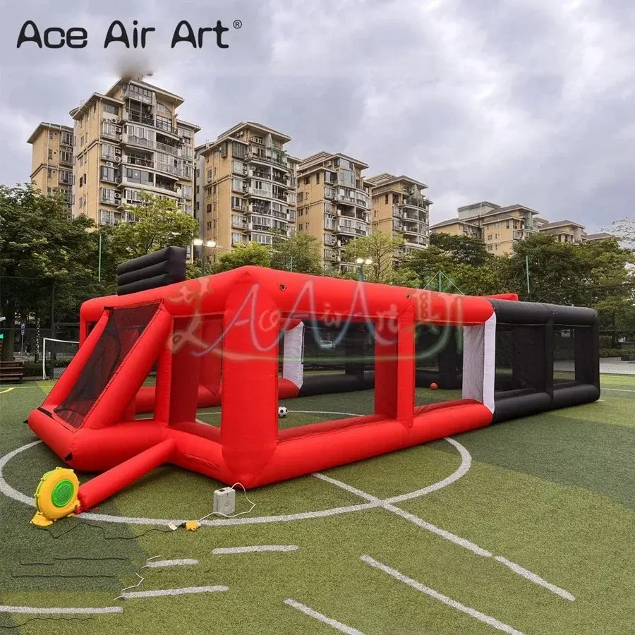 Portable Inflatable Sports Court Inflatable Soccer Basketball Volleyball Field 3 in 1 Sport Game for Team School Playground