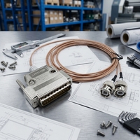 Adaptateur coaxial RF personnalisé à prix d'usine, connecteur BNC vers DB25 mâle avec câble RG316 RG178, modèle XD-CA90008