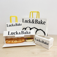 Boîtes pliantes personnalisées en papier écologique pour boulangerie, avec pelliculage mat et impression sérigraphique, pour pain, gâteaux et pâtisseries à emporter