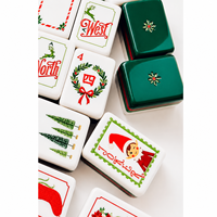 Modernas Fichas de Mahjong Verdes de Navidad, 160 Piezas, Fichas Acrílicas de 4 Capas, Regalo Navideño Rojo de Santa, Marca YAJI, YAJI888, MOQ 1 Juego