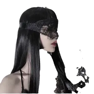 Lady Sexy Lace Eye Blindfolds Black White Cutout Patch abbigliamento esotico stile abbigliamento per gioco vuoto femminile