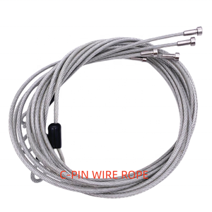 루프와 아연 펀치가있는 C-PIN 플라스틱 코팅 강철 와이어 로프 안전 케이블 슬링 - Product Image 2