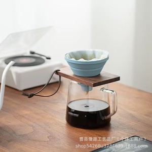 Support de filtre à café en bois de noyer noir, portable, pour café filtre en plein air, rond, couleur unie - Product Image 3