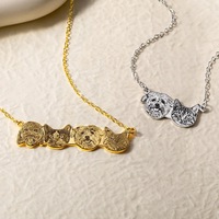 Collier pour enfant avec photo d'animal gravée au laser, certifié CE, en acier inoxydable plaqué or 18 carats, design animal, cadeau pour enfant